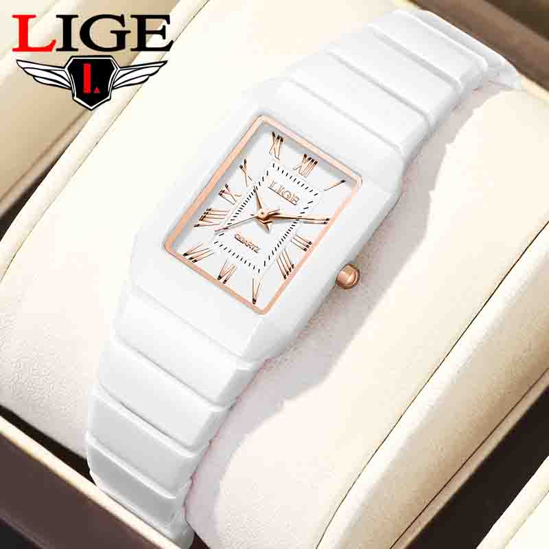 Luxury Ceramic Watch - Часы LIGE, женские наручные часы, брендовые,