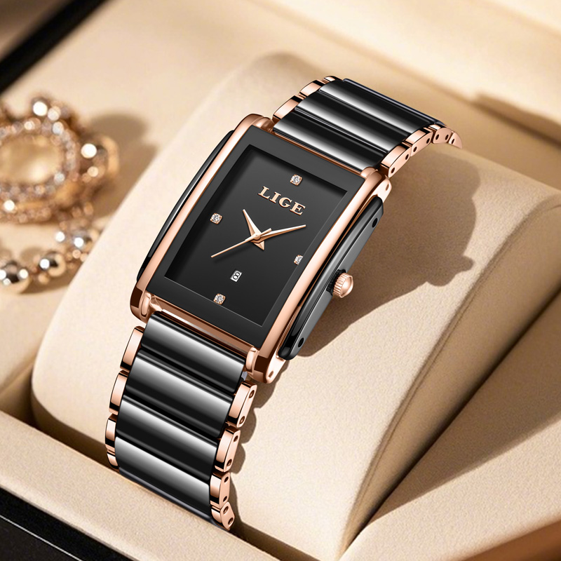 Luxury Ceramic Watch - LIGE модные элегантные женские часы с