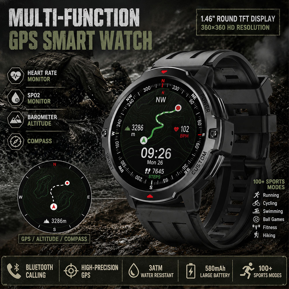 Timex Watches Smartwatch - НОВЫЕ Смарт-часы с GPS 1,46 дюйма,