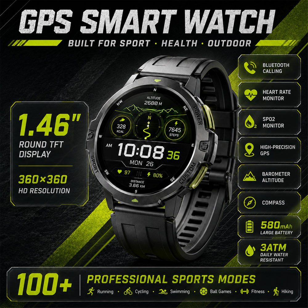 Timex Watches Smartwatch - НОВЫЕ Военные GPS-смарт-часы с водонепроницаемостью 3ATM,