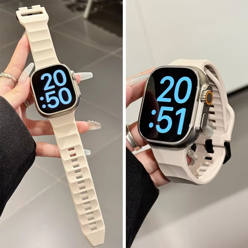 Прочный волнистый силиконовый  – обзор и цена Smartwatch Apple Watches For Men