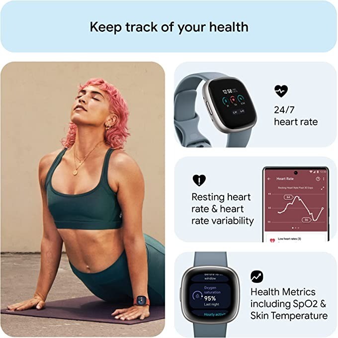 Смарт-часы Fitbit Versa 4, вст – обзор и цена Heart Rate Gps Watch
