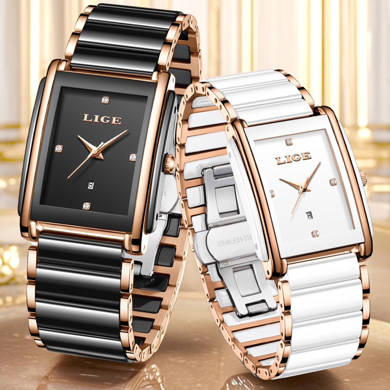 LIGE модные элегантные женские – обзор и цена Luxury Ceramic Watch