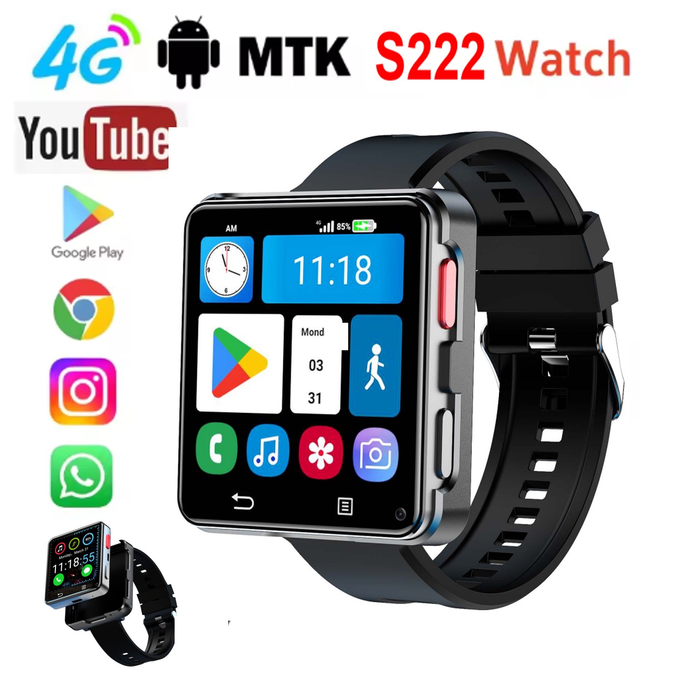 Умные часы S222 с поддержкой 4 – обзор и цена Watch Smartwatch